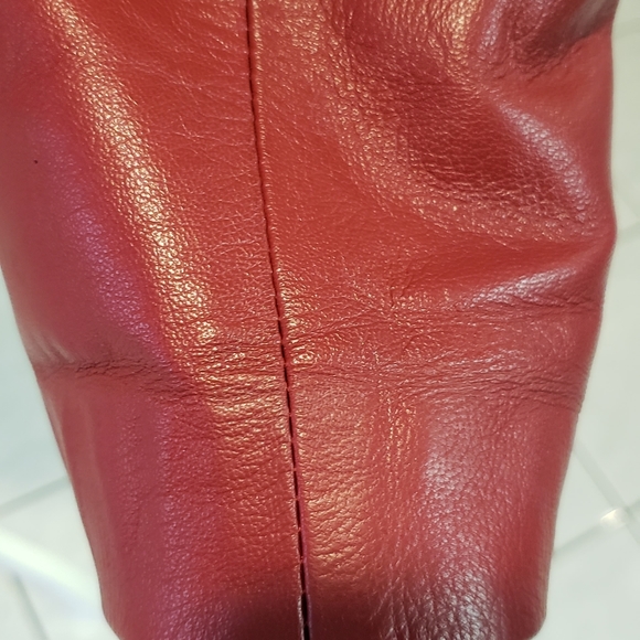 Italian Red Leather Jacket - Picture 4 of 4